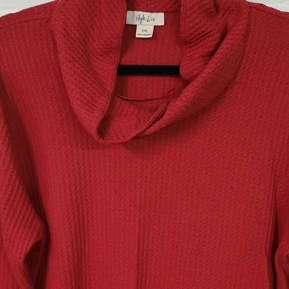 Style and Company XXL Waffle Top Red - Picture 4 of 5
